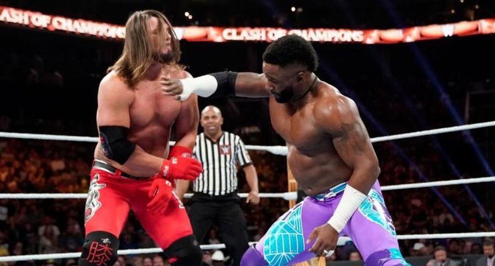 AJ Styles peleando contra Cedric Alexander por el título de los Estados Unidos. (Foto: WWE)