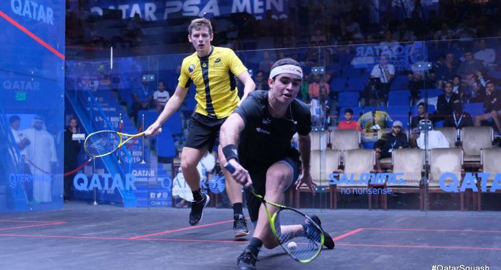 Diego Elías en su partido contra el escocés Greg Lobban. (Qatar PSA)