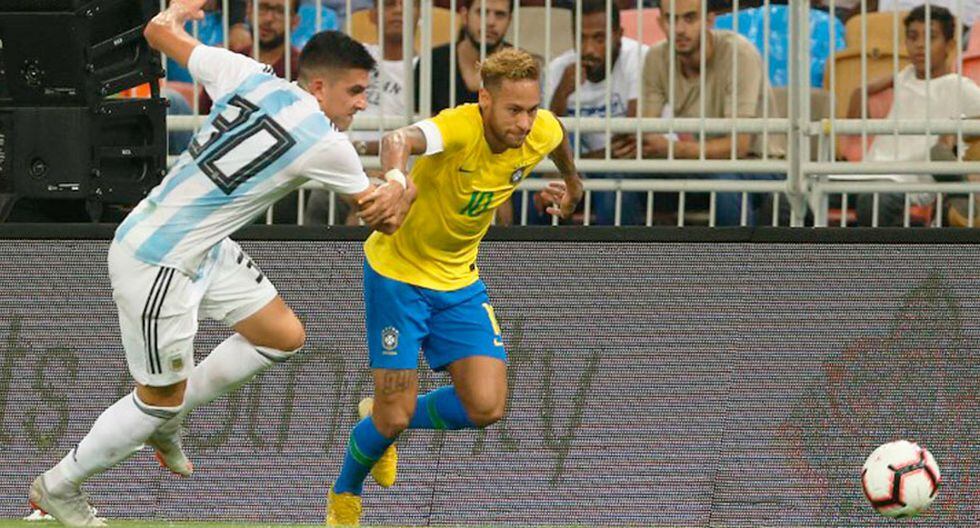 Brasil superó 1-0 a Argentina a los 93 minutos del partido con gol de Joao Miranda en el King Abdullah Sports City. (Foto: AFP)