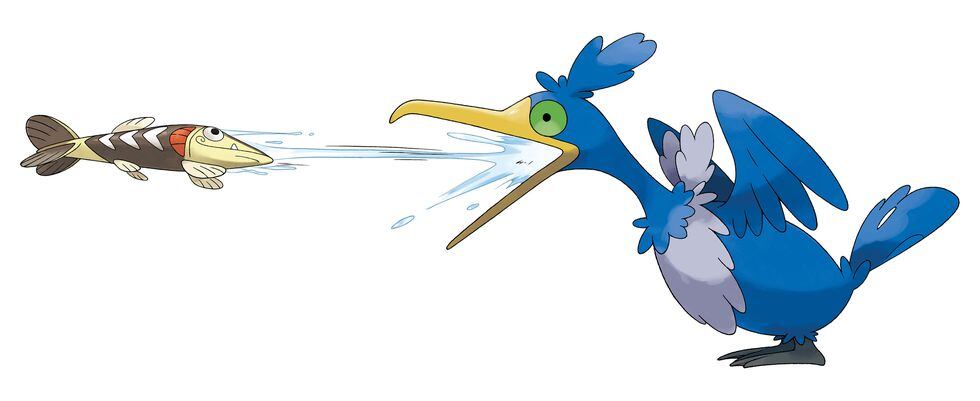 Cramorant con su ataque "tragamisil", donde lanza lo que está a punto de comer (Foto: The Pokemon Company)