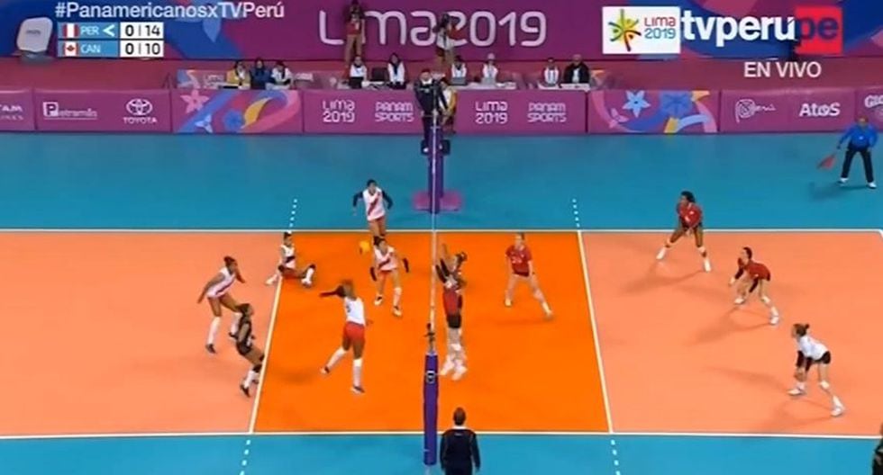 Maguilaura Frías y el tremendo punto ante el bloqueo canadiense en Juegos Panamericanos 2019. (Captura TV)