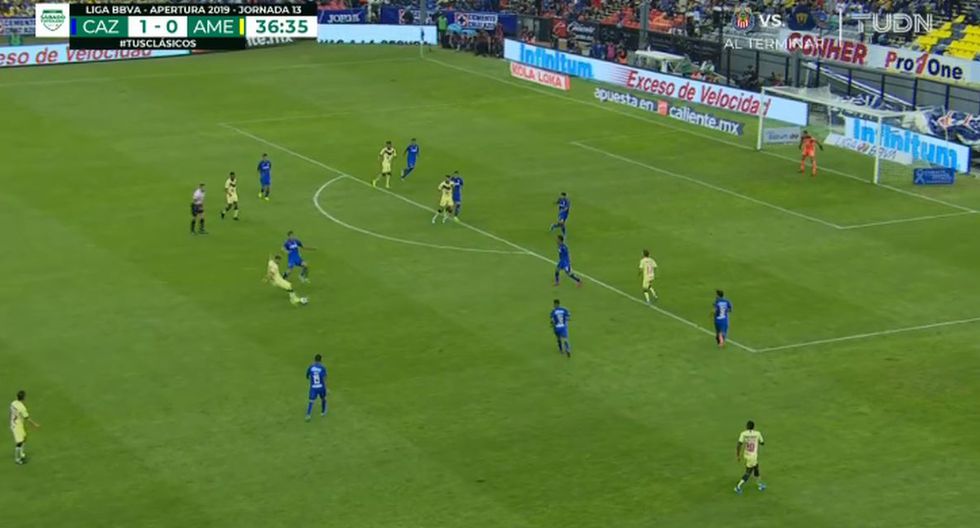 El golazo de Guido Rodríguez para el 1-1 del América-Cruz Azul. (Twitter)