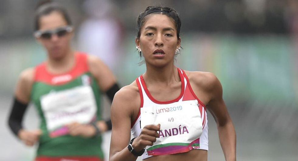 Mary Luz Andía corrió en marcha atlética de 20 kilómetros. (Foto: Andina)