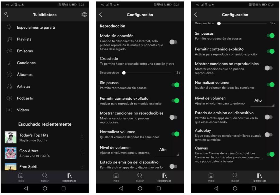 Pasos para desactivar 'Canvas' en Spotify