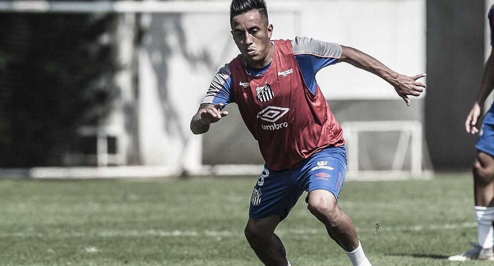Christian Cueva ha vuelto a entrenar en Santos FC, pero no con el plantel principal. (Foto: Ivan Storti / Santos FC)