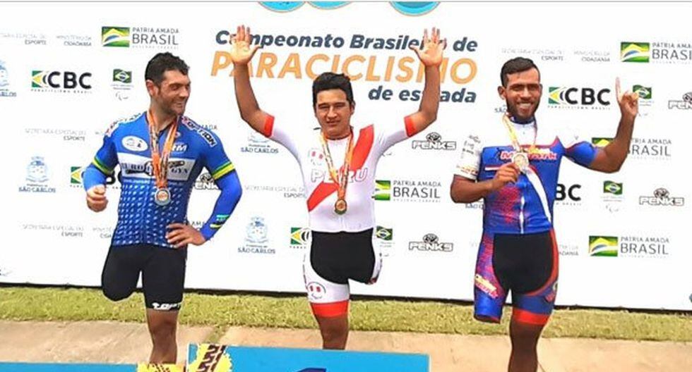 Yuber Pichihua luego de ganar en la prueba de contrarreloj. (Foto: Instagram de Yuber Pichihua)