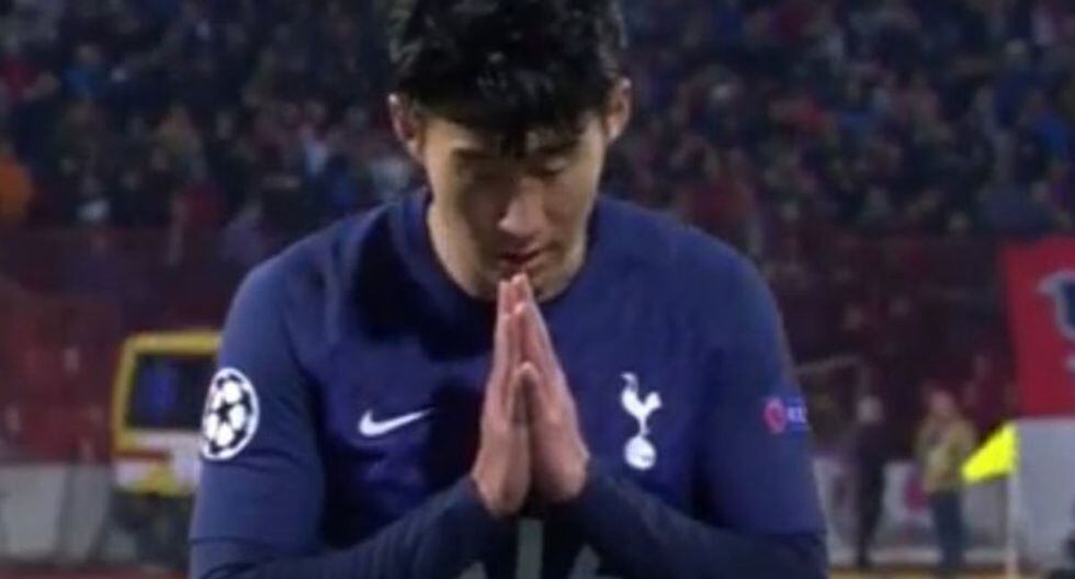 Son y su 'festejo' en la Champions League tras anotar ante Estrella Roja. (YouTube)