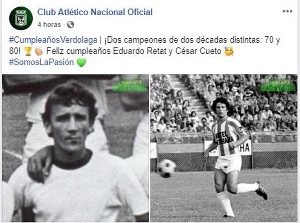 El saludo de Atlético Nacional a César Cueto.