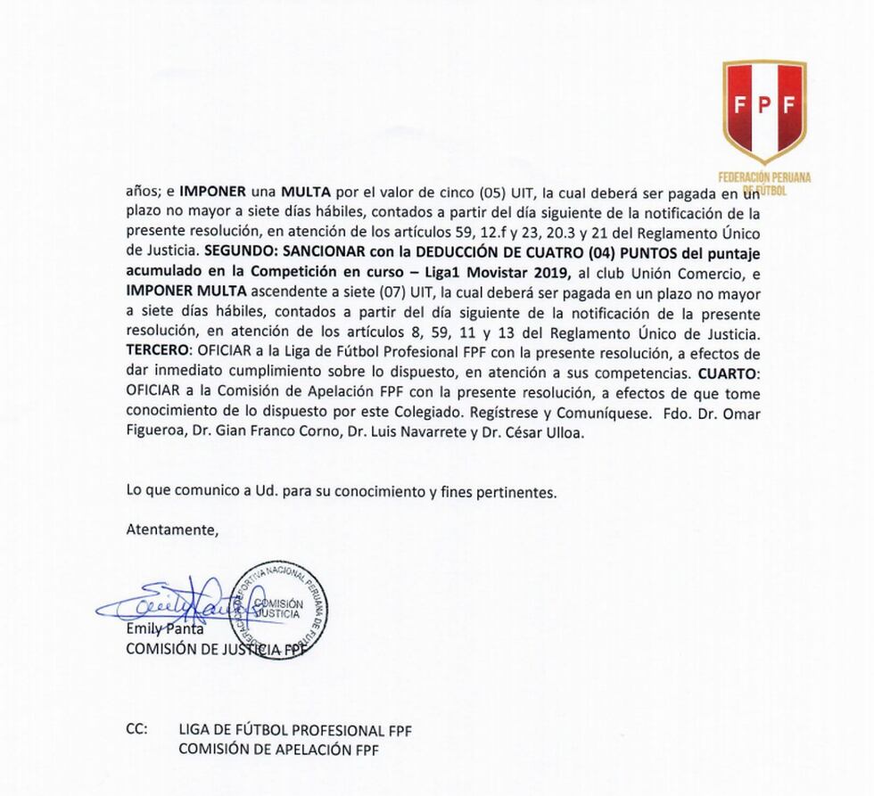 Resolución CJ-FPF