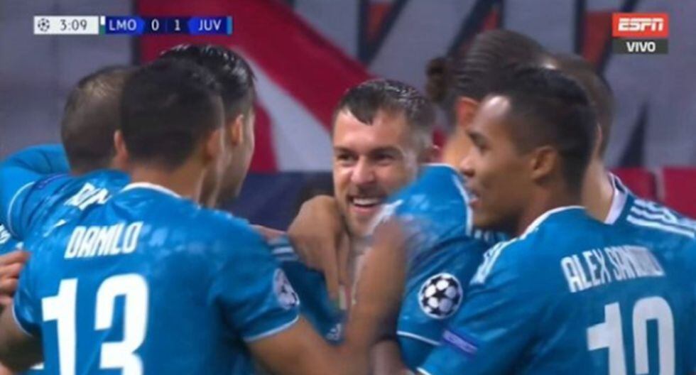 El casi gol de Cristiano Ronaldo que Ramsey terminó empujando en el Juventus vs. Lokomotiv. (ESPN)