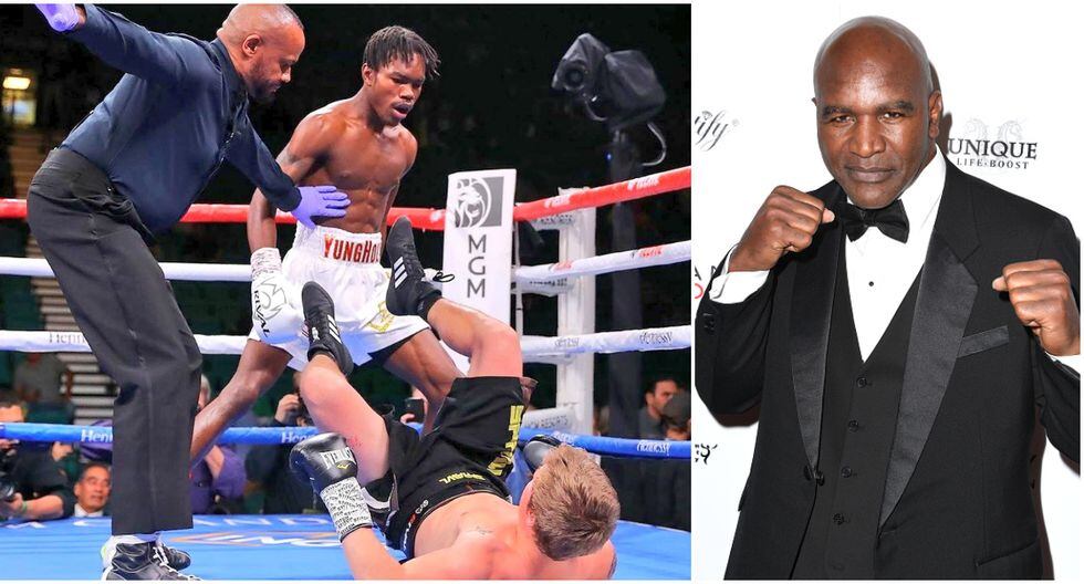 Así fue el prometedor debut del hijo de Evander Holyfield. (DAZN/Getty Images)