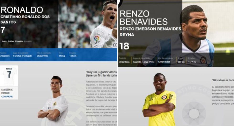 Equipo peruano de Segunda División tiene página web igualita a la del Real Madrid.