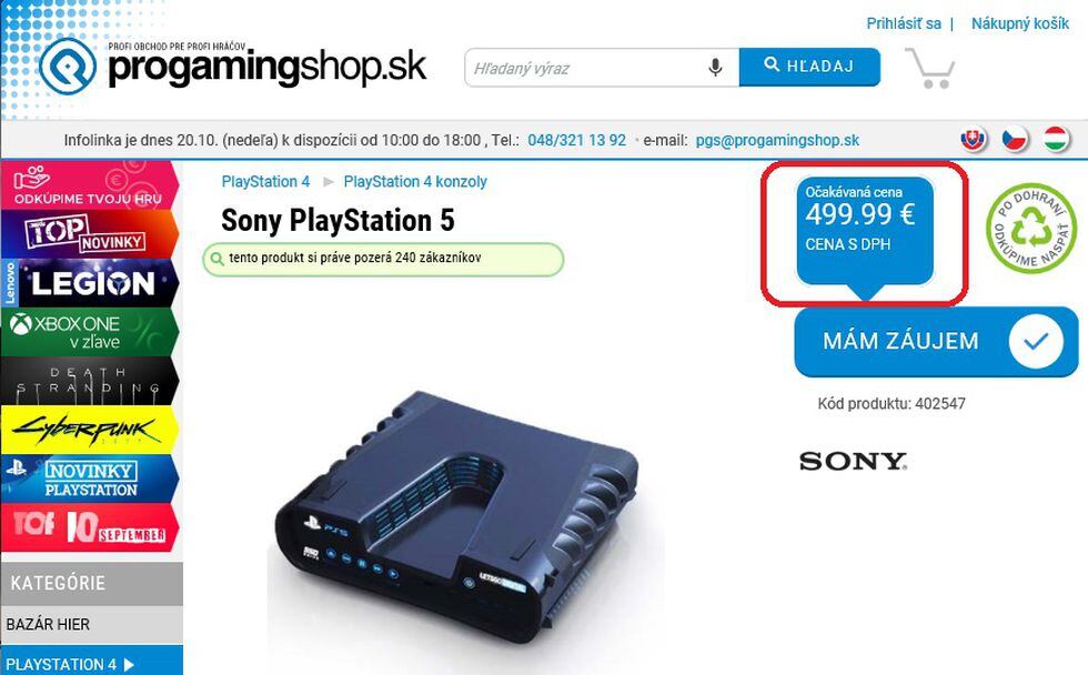 Ponen a la venta la PS5 en Eslovaquia (Internet)
