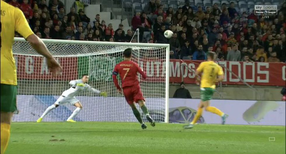 El doblete de Cristiano Ronaldo para el 2-0 de Portugal vs. Lituania. (DirecTV)