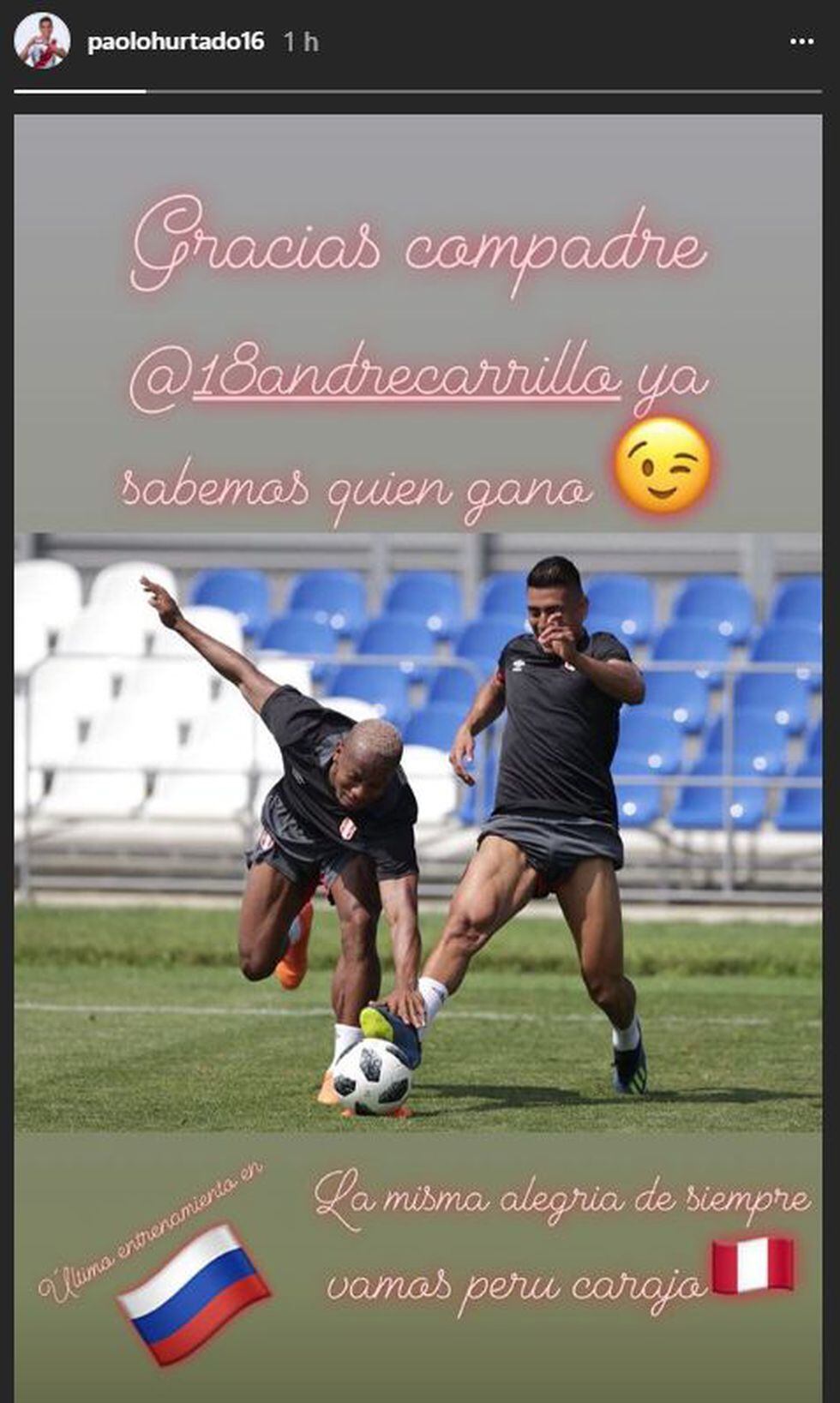 Paolo Hurtado en Instagram.
