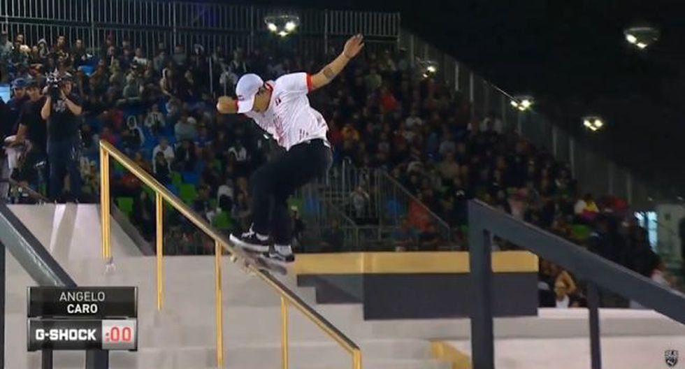 Angelo Caro haciendo una maniobra en el Mundial de Skateboarding. (Foto: SLS)