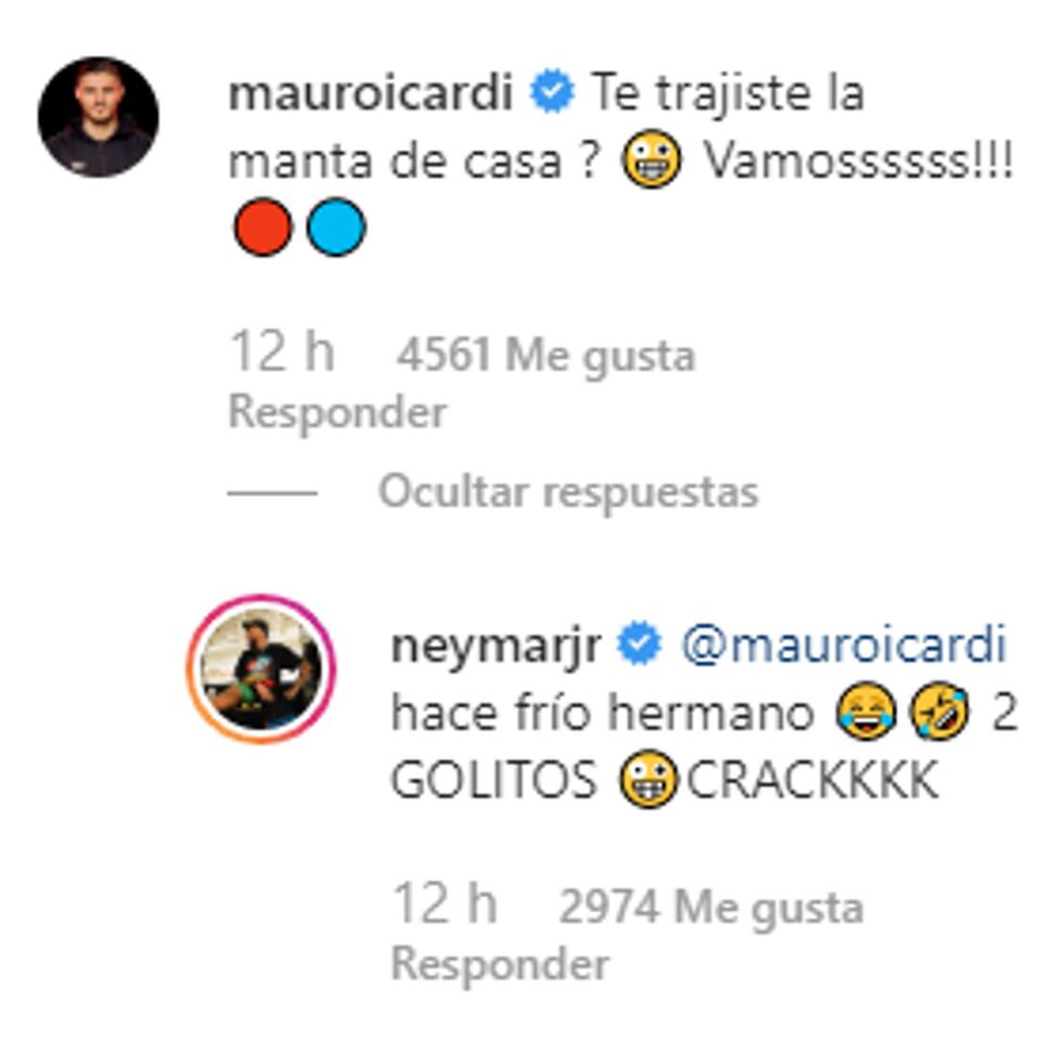 El comentario de Icardi a Neymar.