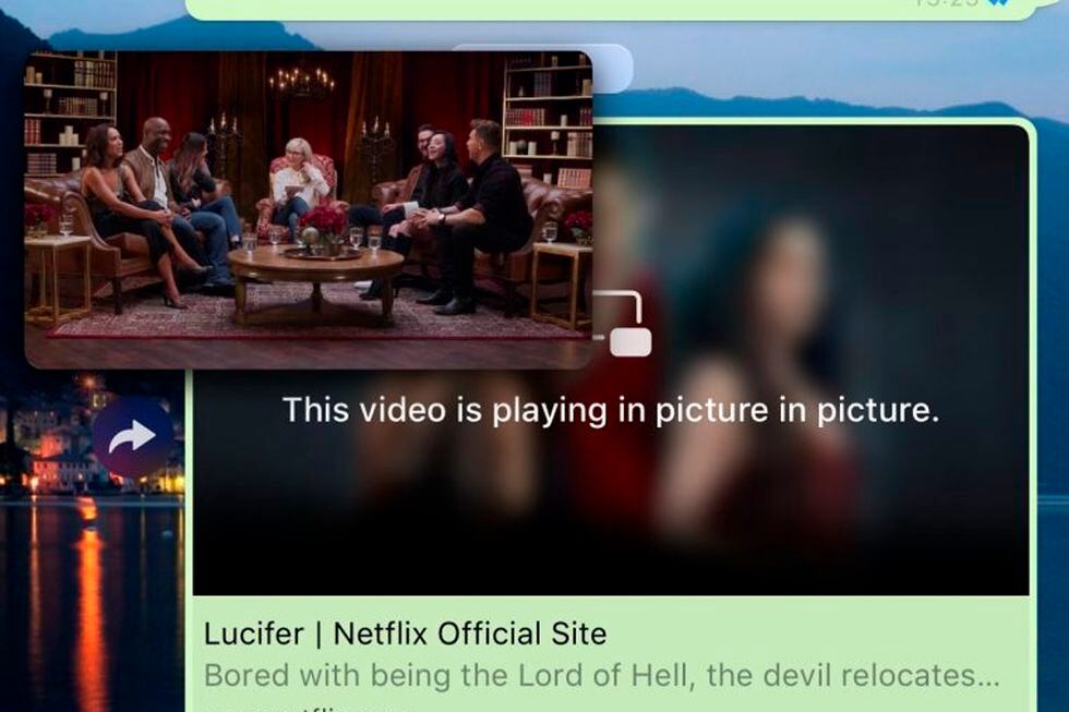 Gracias al modo picture-in-picture, podremos ver el video en Netflix. (Foto: WhatsApp)