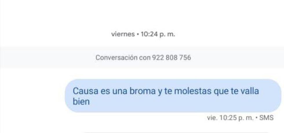 El mensaje que Mamani envió tras la conversación. (Difusión)