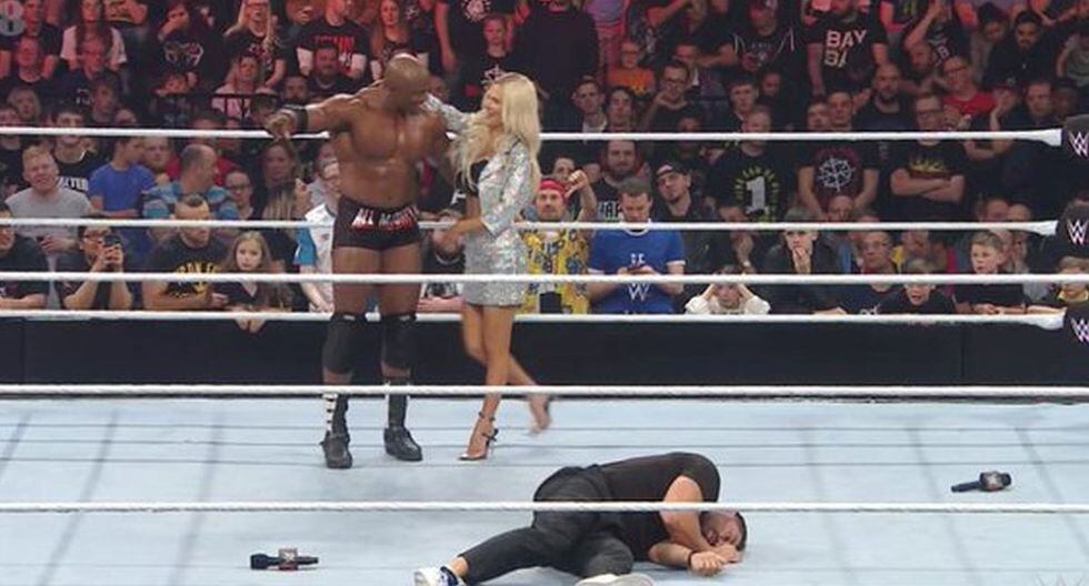 Bobby Lashley y Lana luego de golpear a Rusev. (Foto: WWE)