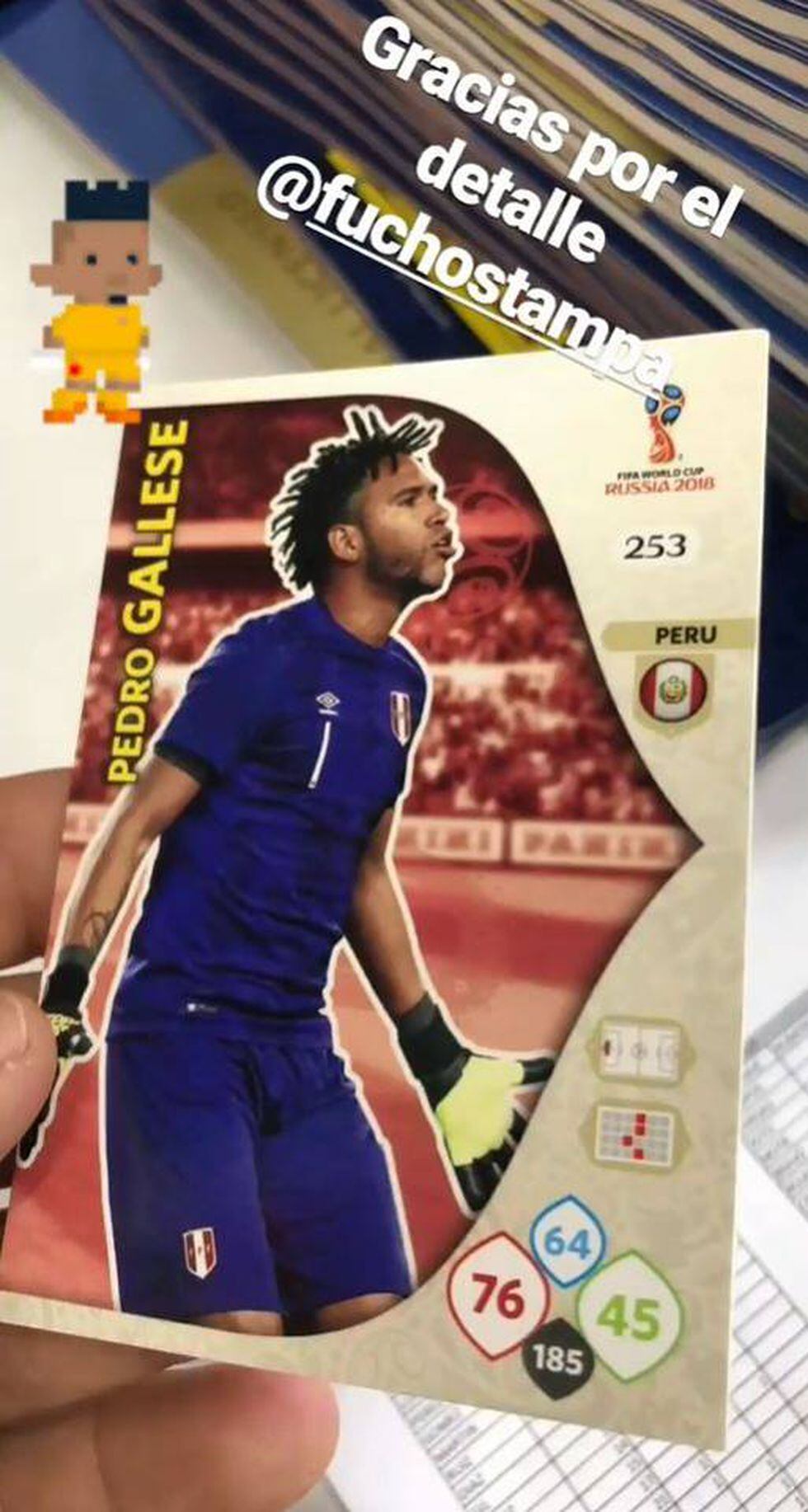 Pedro Gallese recibió su trading card del Mundial