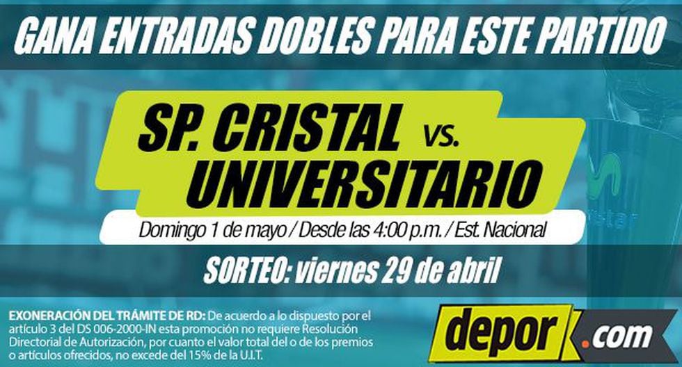 Sporting Cristal vs. Universitario de Deportes: gana 5 entradas dobles