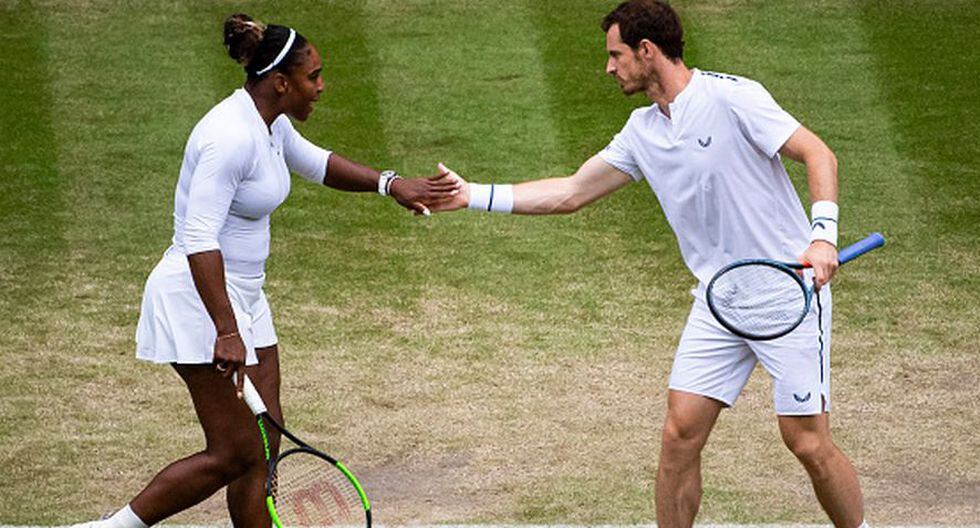 Andy Murray y Serena Williams compiten en dobles mixtos en Wimbledon 2019. (Getty Images)