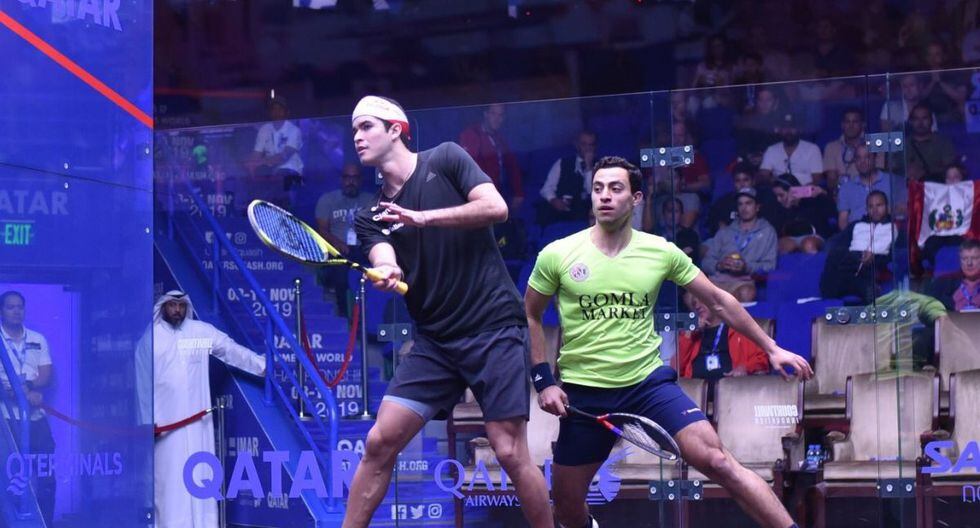 Diego Elías durante su duelo contra Fares Dessouky en octavos de final. (Foto: Qatar PSA)