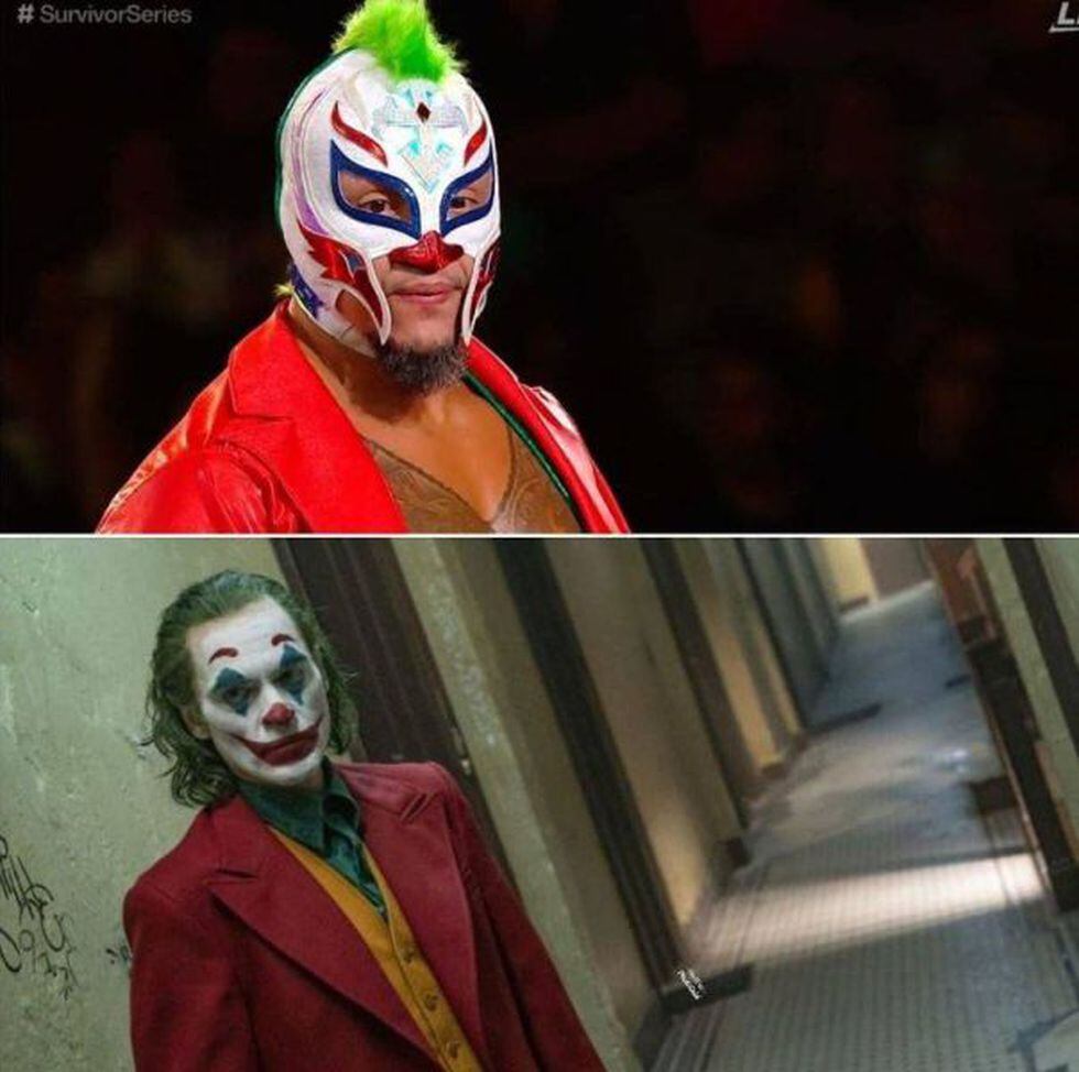 Rey Mysterio tuvo un 'look' inspirado en el 'Joker'. (Foto: Twitter)