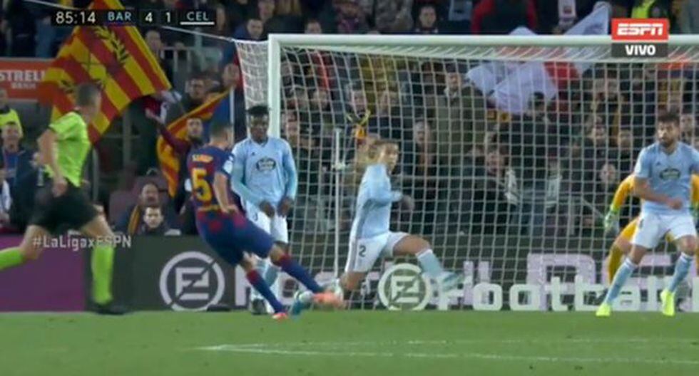 El Gol De Sergio Busquets Para El 4 1 Del Barcelona Ante Celta De Vigo