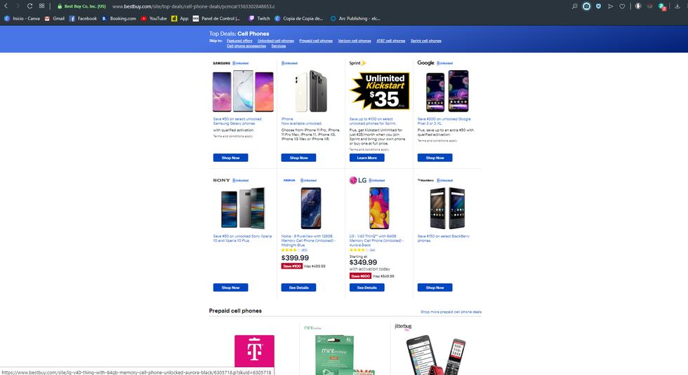 Categoría celulares, una de las categorías más visitadas. (Foto: Best Buy)