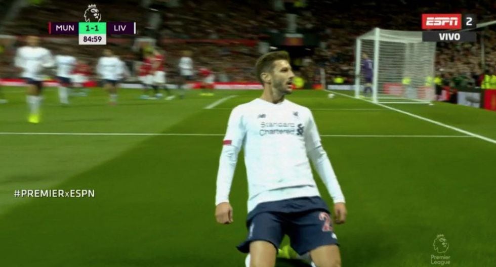 Adam Lallana puso el 1 a 1 del Liverpool ante Manchester United por la Premier League.