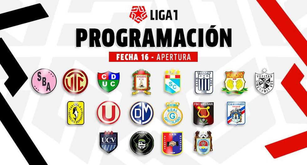 Liga 1: programación completa de la fecha 16 del Torneo Apertura. (Diseño: Depor)