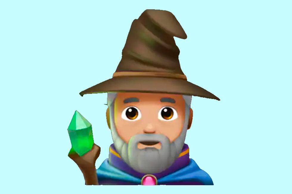 Existe un mago dentro de los emojis de WhatsApp con el gorro seleccionador de Harry Potter. (Foto: Emojipedia)