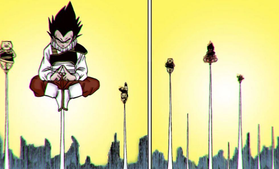 Vegeta entrenando.