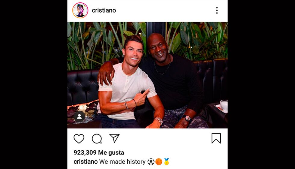 Cristiano Ronaldo y la foto que colgó en Instagram junto a Michael Jordan.